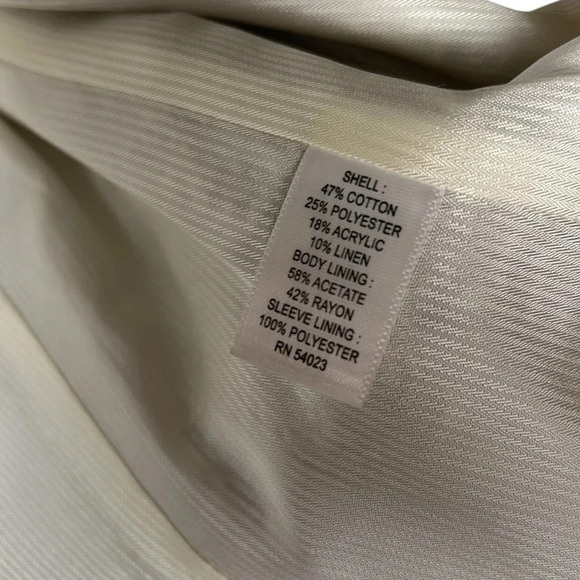 BR linen blend blazer,fray,tweed,scoop,zip,preppy clueless,academia,career,EC - Picture 10 of 14